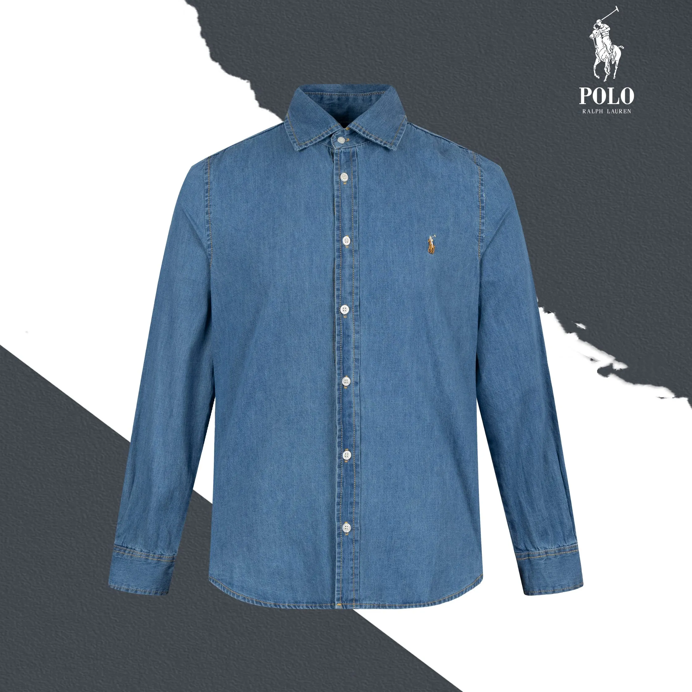 P230 model number SL298 Ralph Laure small label color block embroidered denim shirt. Same style for men and women. The details of the official website are the same. Full set of packaging. Complete with three labels. Moisture-proof paper. Difference in market currency. Feel free to compare. The fabric is made of cotton slub cotton fabric. Made of denim fabric. The denim fabric has been treated with a special process. The texture is soft but not stiff! The fabric is customized and dyed with ultra-high washing and tie-dye technology. The workmanship is complex and very high-quality fabrics. Precise and high-quality jacquard craftsmanship makes the fabrics become one! After washing, the upper body is soft and comfortable, extremely delicate, and feels solid, smooth and soft. The fabric has the characteristics of being wrinkle-free and has an invincible feel. Perfect details. Size: S-XL